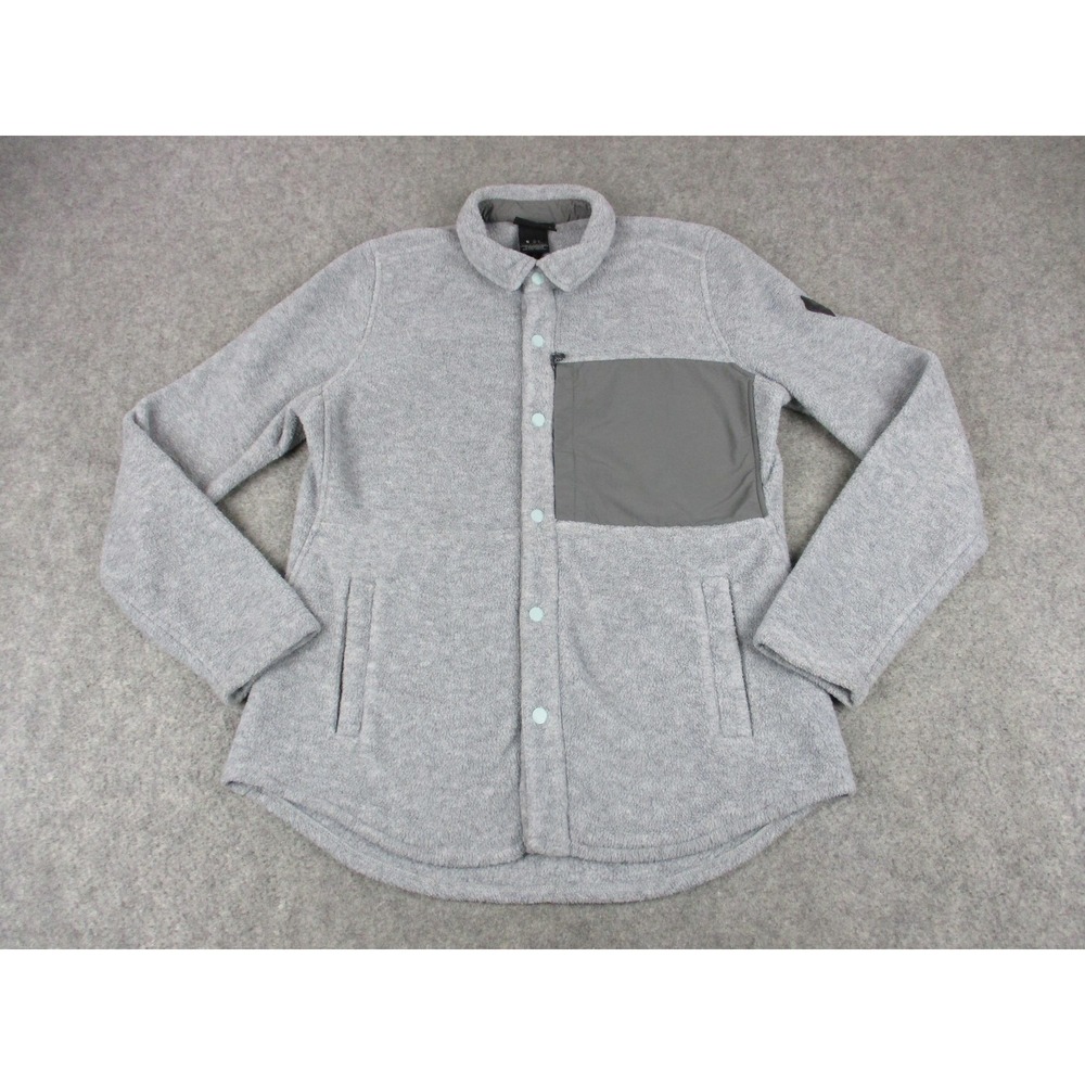 Burton Jacket Womens Small Gray Hearth Snap Button Fleece Outdoors Pockets Coat